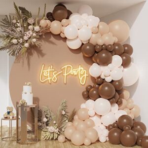 brown balloons garland arch kit double-stuffed nude balloons tan coffee brown blush neutral balloons jungle theme woodland teddy bear baby shower birthday party decorations