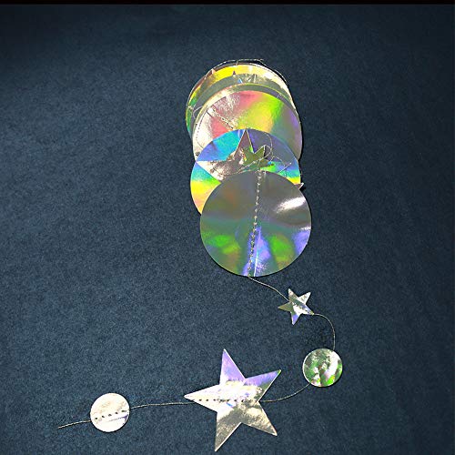 Twinkle Little Star Garlands Iridescent Party Supplies Holographic Hanging Stars Streamer Euphoria Birthday Decorations Circle dot Streamer Banner Backdrop Ramadan EID Graduation Disco Party Supplies