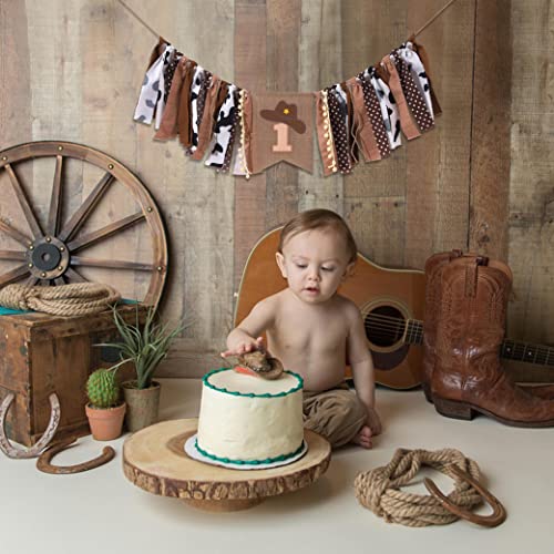 1st Birthday High Chair Banner - Cowboy Rodeo for Party Fabric Decor,Cake Smash Baby Shower,Backdrop Garland for photo props