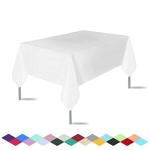 3 Pack Premium Disposable Plastic Tablecloth (54"x 108") ， Rectangle Table Cover for Wedding, Party, Banquet, Burgundy(White)