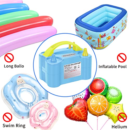 Growsun Balloons Pump Kit Electric Balloon Garland Arch Kit Air Blower Inflator for Party Decoration w/Ballons Tape Strip, Light Blue