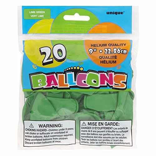 Unique Industries Party Latex Balloons-9" | Lime Green | 20 Pcs, 20ct