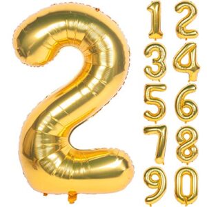 40 inch gold digit helium foil birthday party balloons (gold 2)