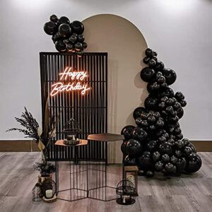 NISOCY Black Latex Balloon Arch Kit, 102PCS 18In 12In 10In 5In Arch Garland For Festival Picnic, Engagement, Wedding, Birthday Party, Black Theme Anniversary Celebration Decoration With 33FT Ribbon