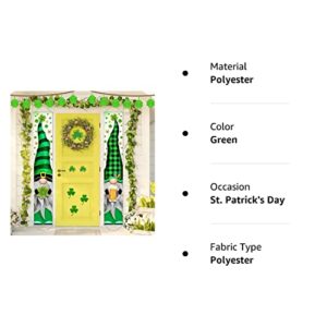 2 Pieces St. Patrick's Day Banner Decorations Green Irish Gnome Welcome Banners Irish Shamrock Gnomes Porch Signs for St. Patrick's Day Party Home Decorations Party Supplies (Gnome)