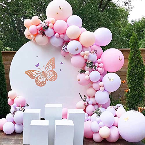 180pcs Pastel Pink Purple Balloon Garland Arch Kit Butterfly Stickers Baby Shower Decorations for Girl Birthday Party Bridal Shower Bachelorette Engagement Party Decorations by QIFU