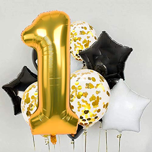 40 Inch Gold Large Numbers Balloons0-9,Number 3 Digit Helium Balloons,Foil Mylar Big Number Balloons for Birthday Party Supplies Decorations