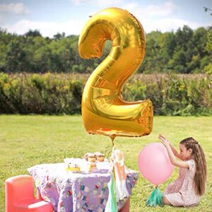 40 Inch Gold Large Numbers Balloons0-9,Number 3 Digit Helium Balloons,Foil Mylar Big Number Balloons for Birthday Party Supplies Decorations