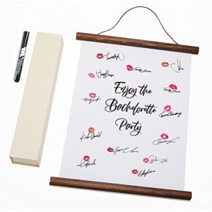 aw bridal wedding bachelorette party decorations for reception∣wedding guest book alternative bridal shower/birthday/baby shower sign in guest book∣blank magnetic poster hanger frame 14×20 with pen