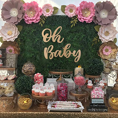 Wood Gold Baby Sign Baby Shower Banner for 1st Birthday Backdrop, Baby Party Sign Wooden Cutout Nursery Decor, Baby Party Banner Event Decorations for Gender Reveal Backdrop ,Baby Announcements