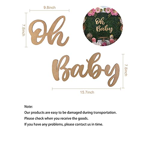 Wood Gold Baby Sign Baby Shower Banner for 1st Birthday Backdrop, Baby Party Sign Wooden Cutout Nursery Decor, Baby Party Banner Event Decorations for Gender Reveal Backdrop ,Baby Announcements