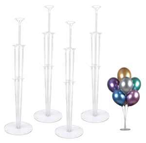 langxun 4 set 28″ height table balloon stand kit for birthday party decorations and wedding decorations, happy birthday balloons decorations for party and christmas balloon decorations (4 pack)