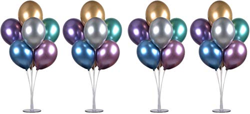 LANGXUN 4 Set 28" Height Table Balloon Stand Kit for Birthday Party Decorations and Wedding Decorations, Happy Birthday Balloons Decorations for Party and Christmas Balloon Decorations (4 Pack)