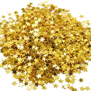 eboot star confetti star table confetti metallic foil stars sequin for party wedding decorations, 30 grams/ 1 ounce (gold)