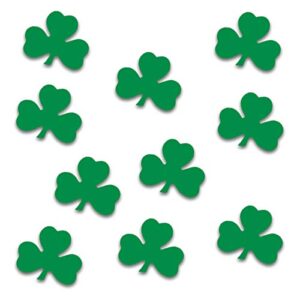 beistle green shamrock cutouts 10 piece st patrick’s day decorations, wall silhouettes