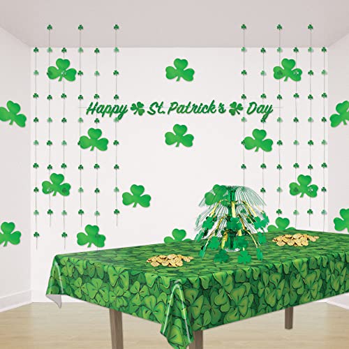 Beistle Green Shamrock Cutouts 10 Piece St Patrick's Day Decorations, Wall Silhouettes