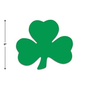 Beistle Green Shamrock Cutouts 10 Piece St Patrick's Day Decorations, Wall Silhouettes