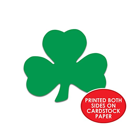 Beistle Green Shamrock Cutouts 10 Piece St Patrick's Day Decorations, Wall Silhouettes