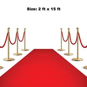 Red Carpet Floor Runner Hollywood Party Decoration Fabric 100 GSM (Red, 2x15 Feet)