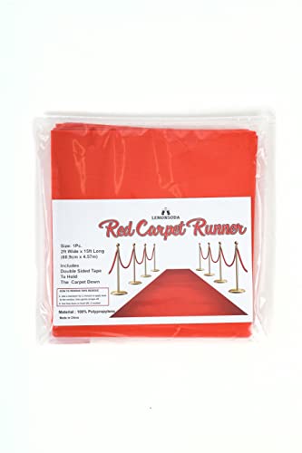 Red Carpet Floor Runner Hollywood Party Decoration Fabric 100 GSM (Red, 2x15 Feet)