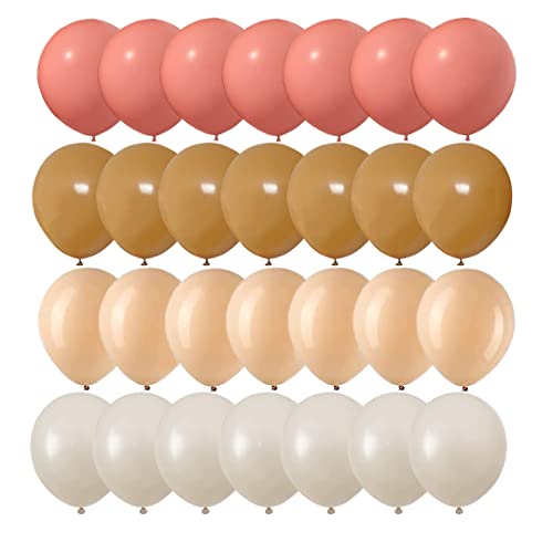 Boho Balloons Pink Blush Balloons, 62Pcs 12Inch Blush Pink Brown White Balloons For Girls Baby Shower Garden Tea Party Bachelorette Birthday Wedding Decorations