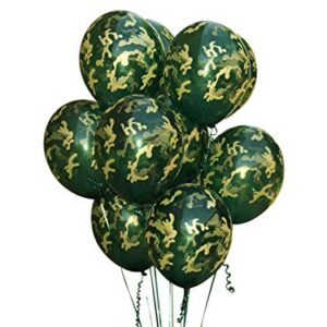 Camouflage Balloons. 24 per Pack. High Grade Latex 12 Inch Size. Perfect for Outdoors Themed, Hunting, or Military Celebration or Party.