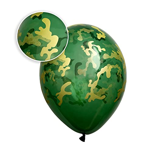 Camouflage Balloons. 24 per Pack. High Grade Latex 12 Inch Size. Perfect for Outdoors Themed, Hunting, or Military Celebration or Party.