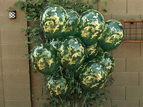 Camouflage Balloons. 24 per Pack. High Grade Latex 12 Inch Size. Perfect for Outdoors Themed, Hunting, or Military Celebration or Party.