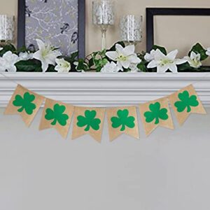 rustic shamrock garland | burlap shamrock garland banner | st. patricks day decorations | burlap clover garland banner | irish day celebration decor 