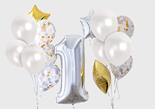 Treasures Gifted Metallic White Balloons - Pearlized White Balloons - Globos Blancos, Big White Balloons 12 Inch - White Latex Balloons, Large White Balloons - Pack of 36 Balloons