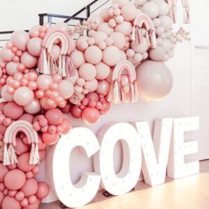 PartyWoo Pastel Pink Balloons, 100 pcs Pink Balloons Different Sizes Pack of 18 Inch 12 Inch 10 Inch 5 Inch for Balloon Garland as Birthday Decorations, Wedding Decorations, Baby Shower Decorations