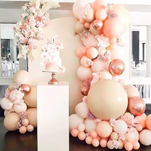 PartyWoo Pastel Pink Balloons, 100 pcs Pink Balloons Different Sizes Pack of 18 Inch 12 Inch 10 Inch 5 Inch for Balloon Garland as Birthday Decorations, Wedding Decorations, Baby Shower Decorations