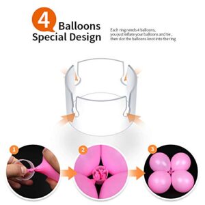 Teenitor 120 PCS Decorative Decor Balloon Rings Buckle Balloon Arch Folder Convenient Clip Connector