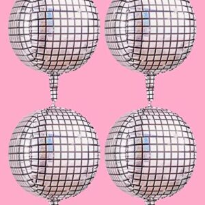 xo, Fetti Disco Ball Foil Balloons - 4 pk, 22" | Bachelorette Party Decorations, Last Disco, Birthday Party,