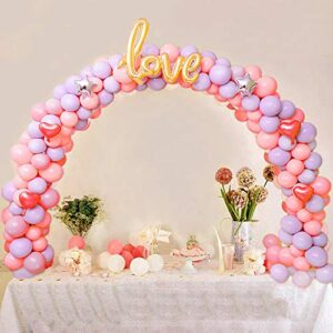 AXHJ 13Ft Adjustable Balloon Arch Stand Kit, New Reusable Table Balloon Arch Kit with Base High Strength Glass Fiber Pole for DIY Party Wedding Birthday Baby Shower Kids Decorations