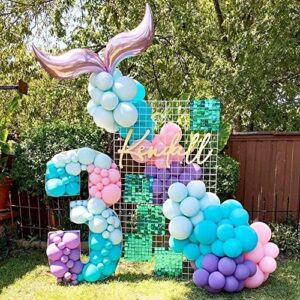 119Pcs Mermaid Balloon Garland Kit, Mermaid Tail Arch Party Decorations with Pink Purple Blue Balloons for Girls Mermaid Birthday Party Under The Sea Party Decorations