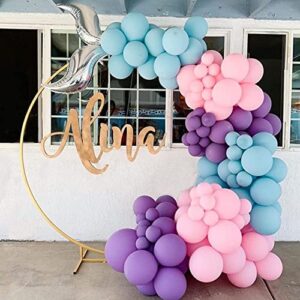 119Pcs Mermaid Balloon Garland Kit, Mermaid Tail Arch Party Decorations with Pink Purple Blue Balloons for Girls Mermaid Birthday Party Under The Sea Party Decorations