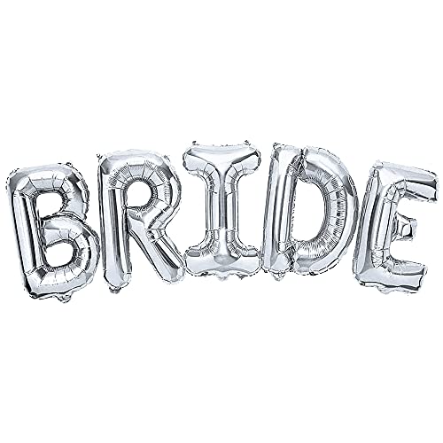 KatchOn, Giant Bride Balloons Silver, 40 Inch - Bachelorette Party Decorations | Silver Bride Balloons for Bridal Shower Decorations | Bridal Shower Balloons | Bride Balloon Silver, Engagement Décor