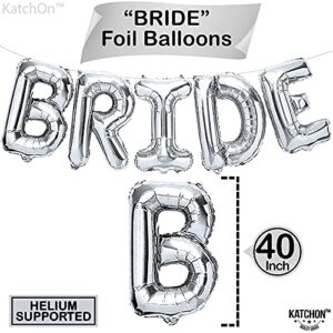 KatchOn, Giant Bride Balloons Silver, 40 Inch - Bachelorette Party Decorations | Silver Bride Balloons for Bridal Shower Decorations | Bridal Shower Balloons | Bride Balloon Silver, Engagement Décor