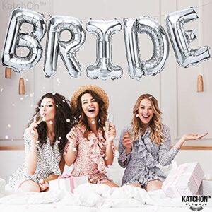 KatchOn, Giant Bride Balloons Silver, 40 Inch - Bachelorette Party Decorations | Silver Bride Balloons for Bridal Shower Decorations | Bridal Shower Balloons | Bride Balloon Silver, Engagement Décor