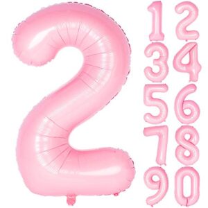 40 inch tiffany pink numbers 0-9 birthday party decorations helium foil mylar number balloon 2