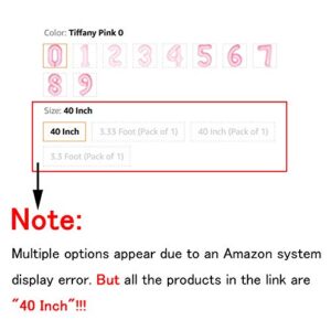 40 Inch Tiffany Pink Numbers 0-9 Birthday Party Decorations Helium Foil Mylar Number Balloon 2