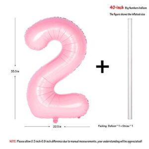 40 Inch Tiffany Pink Numbers 0-9 Birthday Party Decorations Helium Foil Mylar Number Balloon 2