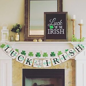 St. Patrick's Day Banner, Luck of the Irish Decoration, Vintage St. Patrick's Day Decor for Home Mantle Fireplace Party Window