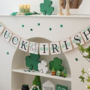 St. Patrick's Day Banner, Luck of the Irish Decoration, Vintage St. Patrick's Day Decor for Home Mantle Fireplace Party Window