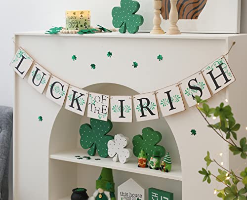 St. Patrick's Day Banner, Luck of the Irish Decoration, Vintage St. Patrick's Day Decor for Home Mantle Fireplace Party Window