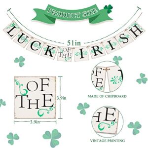St. Patrick's Day Banner, Luck of the Irish Decoration, Vintage St. Patrick's Day Decor for Home Mantle Fireplace Party Window