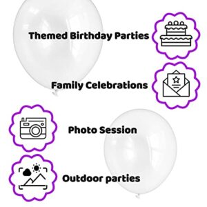 Clear Latex Balloons 12 Inch, Transparent balloons Pack of 100, Party Balloons for Baby Shower, Helium Balloons Clear for Birthday wedding-clear