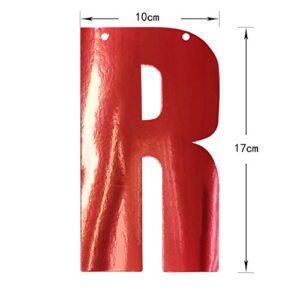 Glossy Red Happy Birthday Metallic Banner Signs for Funny Summer Birthday Supplies Decoration Nursery Hanging 13pcs