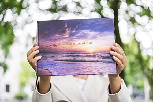 LIFETOO Ocean Funeral Guest Book 12" x 8", Celebration of Life Guest Books, Memorial Service Guest Book Sign for Funerals | Guest Book for Funeral, Guests Sign in Book Memory Book for Funeral Guest